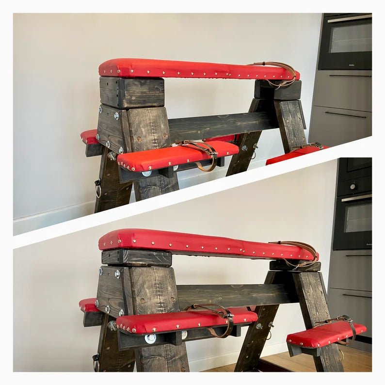 Enjoy Ultimate Comfort with This Stylish Sex Furniture - Purple Bondage Bench - BDSMWoody
