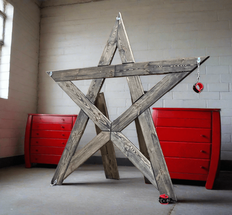 Handcrafted BDSM Wooden Pentagram Furniture for Bondage and Spanking - BDSMWoody