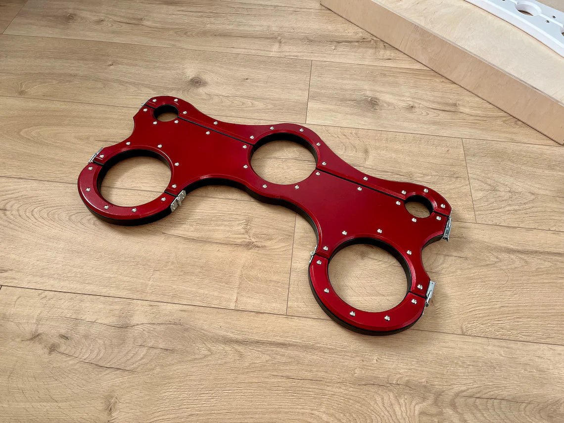Red+Black BDSM shackles dungeon, bondage, Sex furniture, handcuffs - BDSMWoody