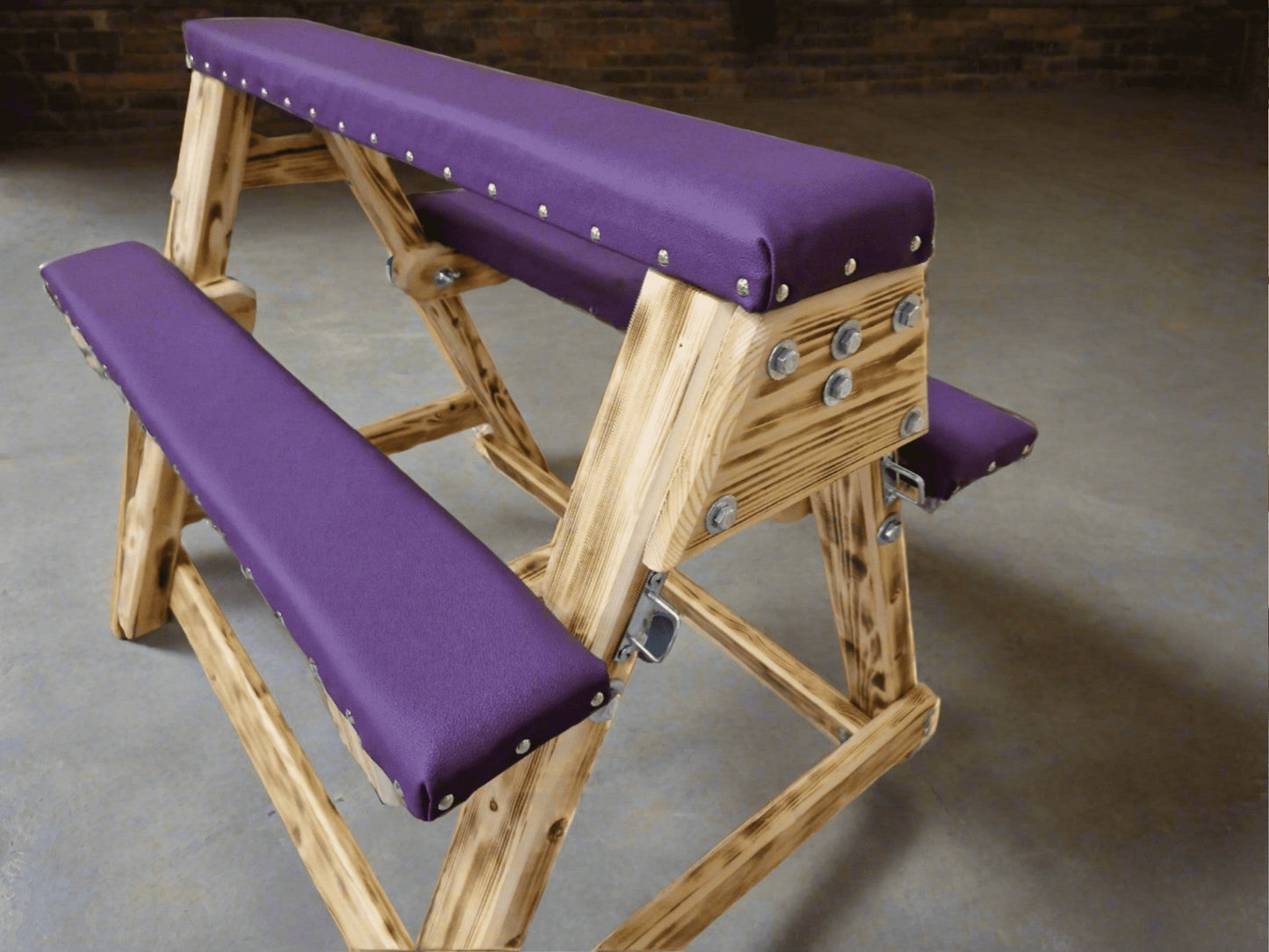 Sensual Purple Bondage Bench for a Thrilling Sex Dungeon Experience - BDSMWoody