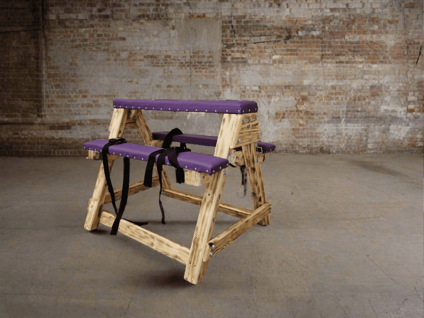 Sensual Purple Bondage Bench for a Thrilling Sex Dungeon Experience - BDSMWoody