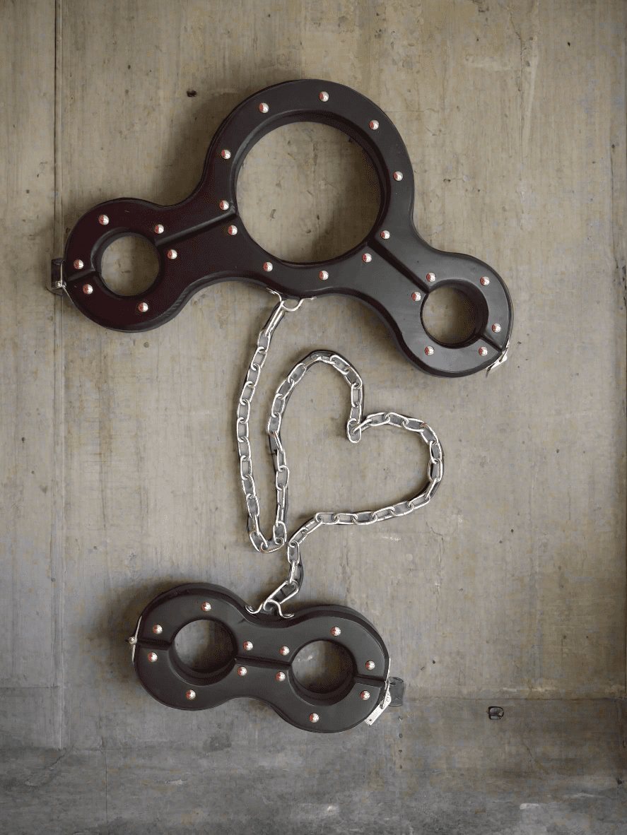Handcrafted Wooden Shackles Set for Neck, Hands, and Legs - BDSM Accessories with Adjustable Chain Length - BDSMWoody