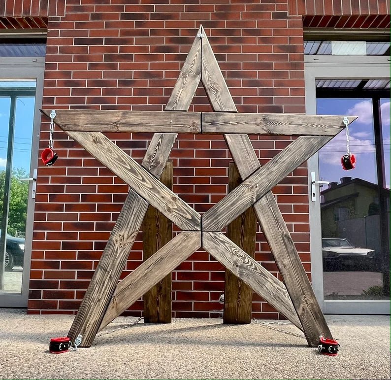 Handcrafted BDSM Wooden Pentagram Furniture for Bondage and Spanking - BDSMWoody