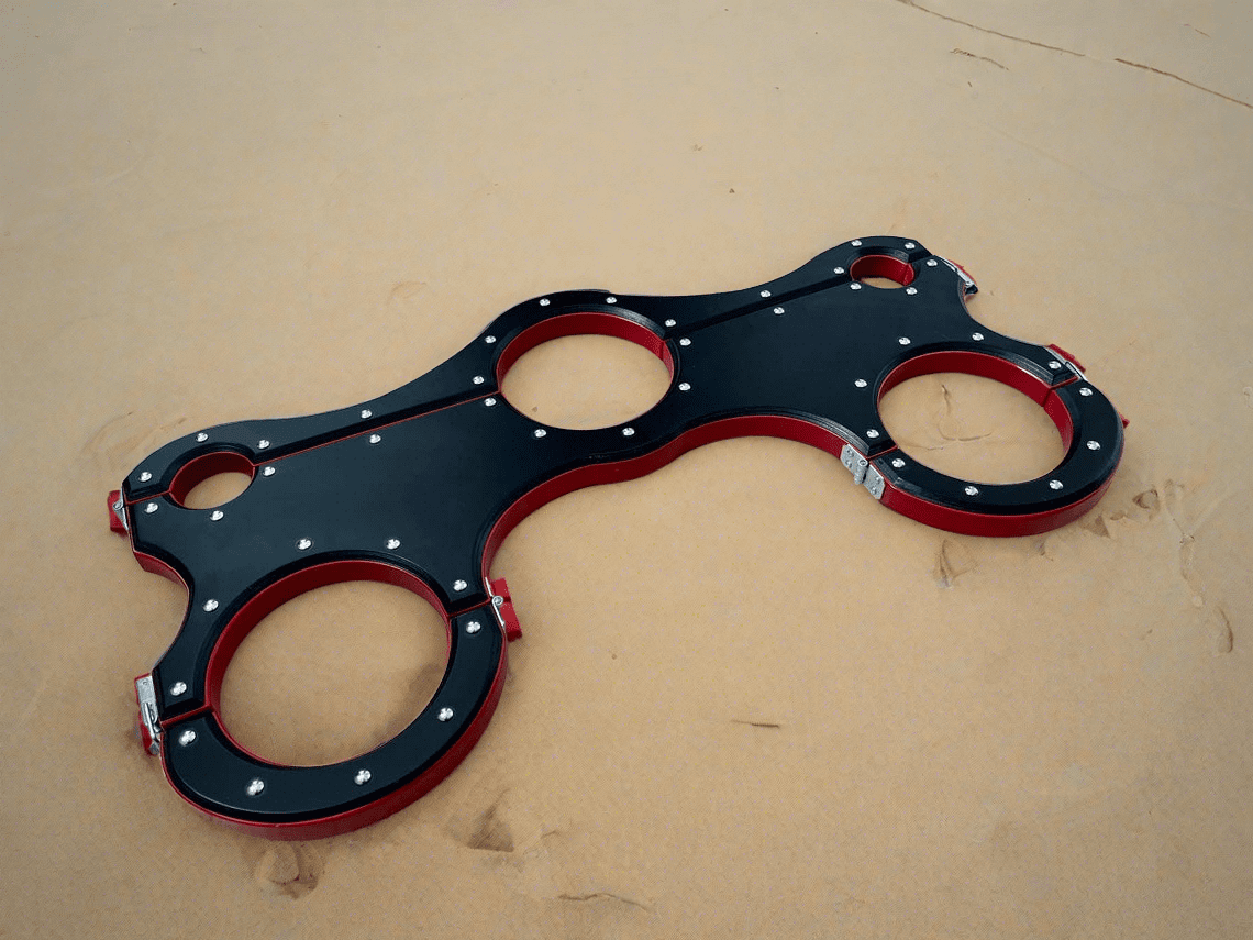 Black + Red BDSM shackles, bondage, Sex furniture, handcuffs - BDSMWoody
