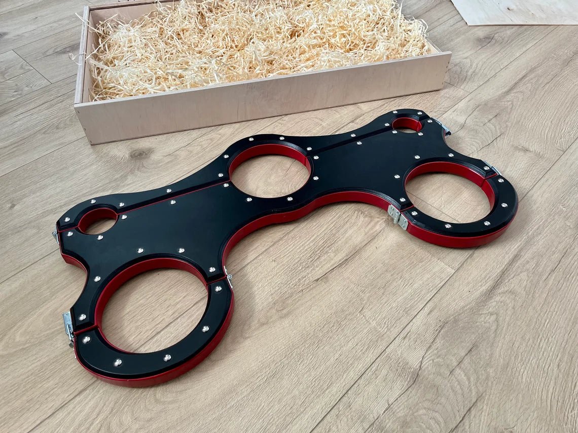 Black + Red BDSM shackles, bondage, Sex furniture, handcuffs - BDSMWoody