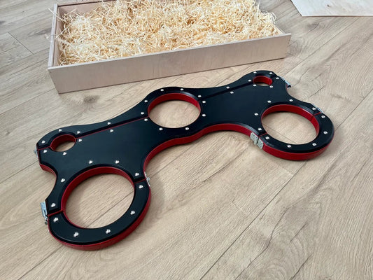 Black + Red BDSM shackles, bondage, Sex furniture, handcuffs - BDSMWoody
