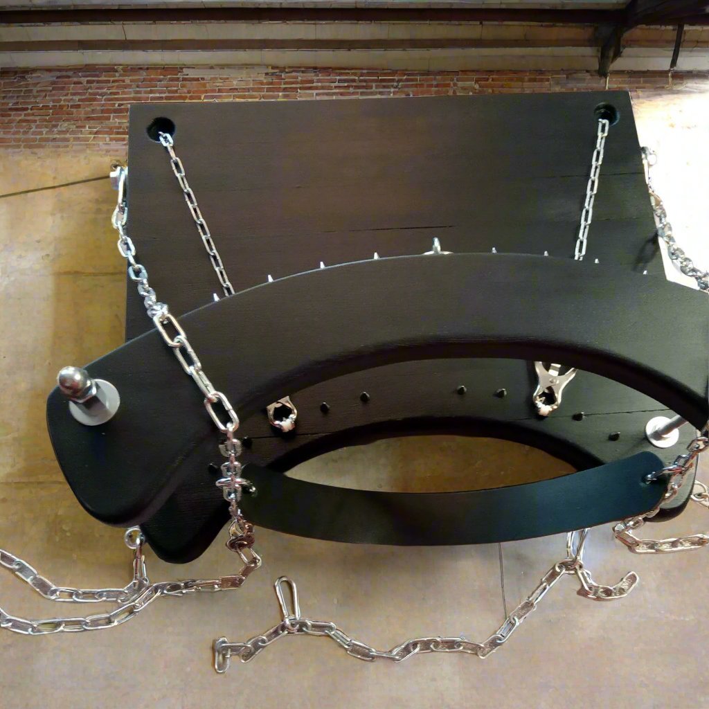 Unique BDSM Serving Table - Personalized Wooden Shackles & Chest Clamps Available - BDSMWoody