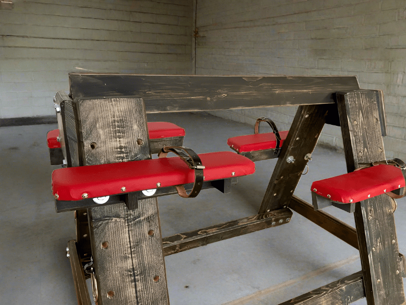 Enjoy Ultimate Comfort with This Stylish Sex Furniture - Purple Bondage Bench - BDSMWoody