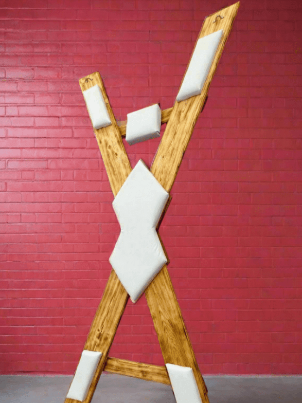 St. Andrews White Cross without footrest. BDSM dungeon or secret room furniture - BDSMWoody