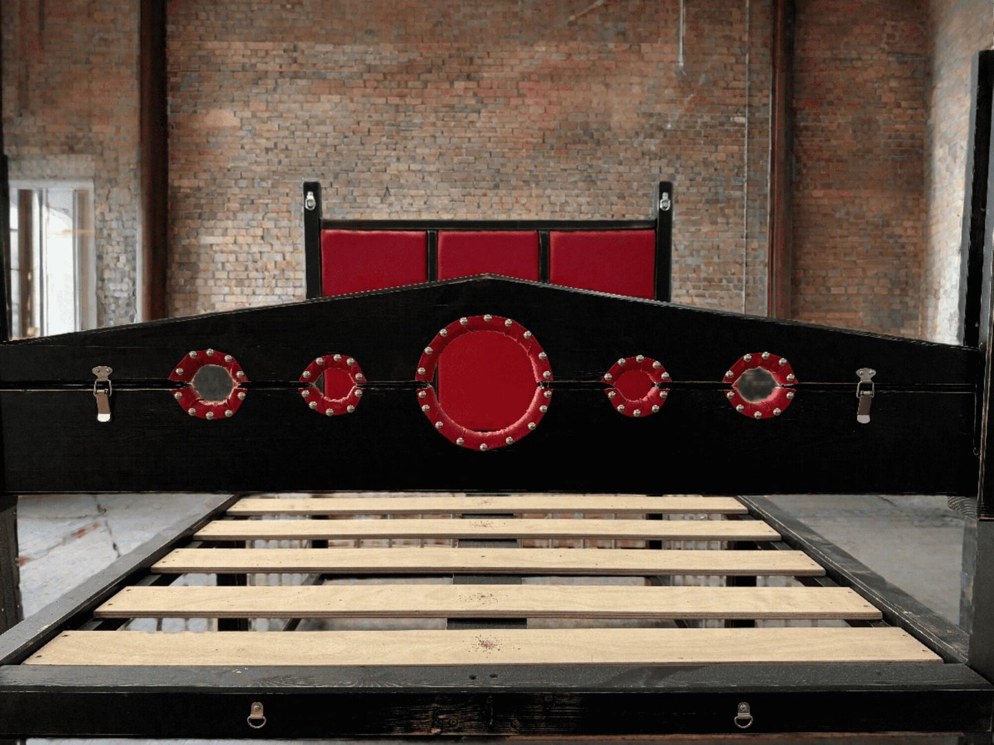 Luxurious King Size BDSM Wooden Bed with Unique Restraining Options - Adult Play Furniture - BDSMWoody