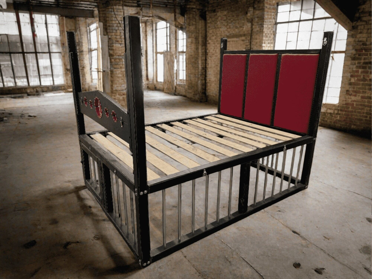 Luxurious King Size BDSM Wooden Bed with Unique Restraining Options - Adult Play Furniture - BDSMWoody
