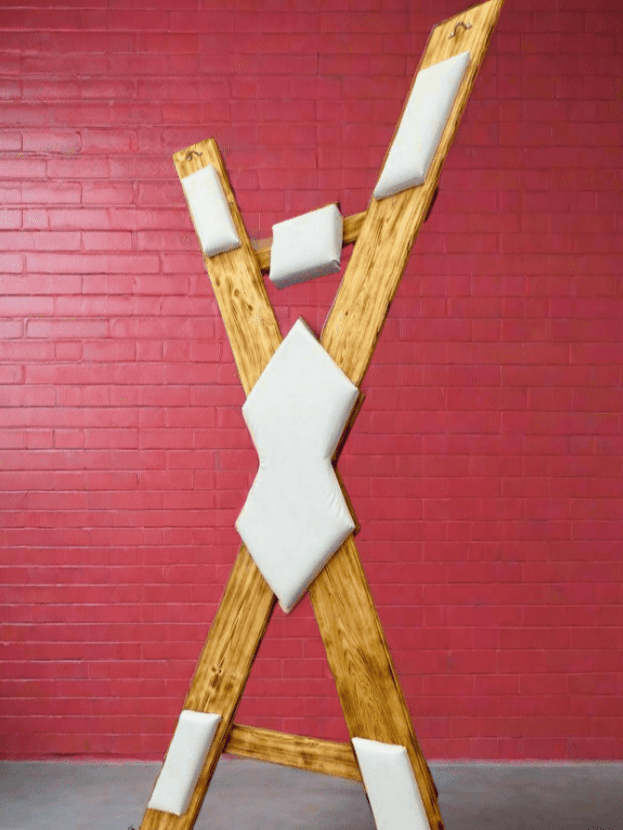 St. Andrews Cross without footrest. BDSM dungeon or secret room furniture - BDSMWoody