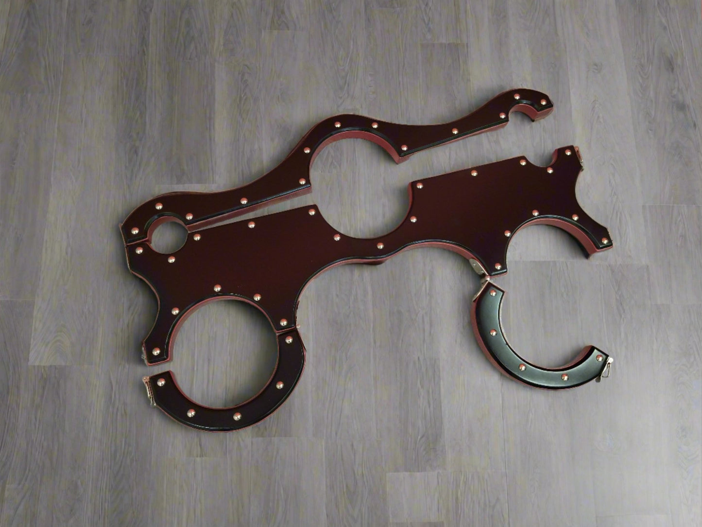 Black + Red BDSM shackles, bondage, Sex furniture, handcuffs - BDSMWoody