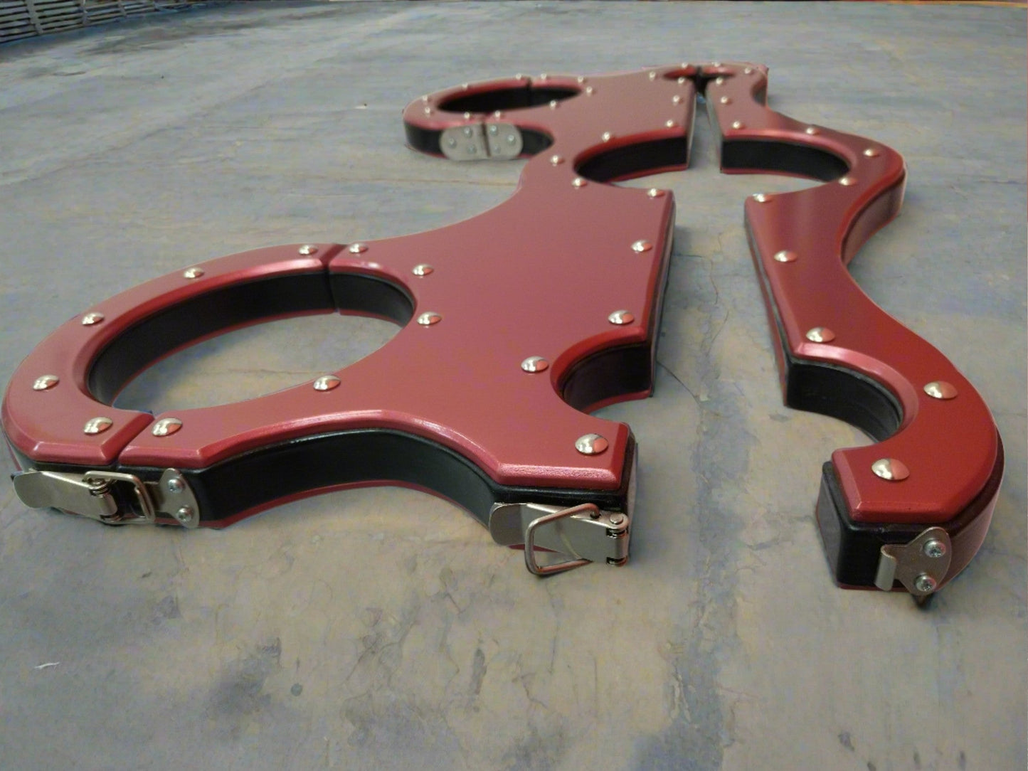 Red+Black BDSM shackles dungeon, bondage, Sex furniture, handcuffs - BDSMWoody