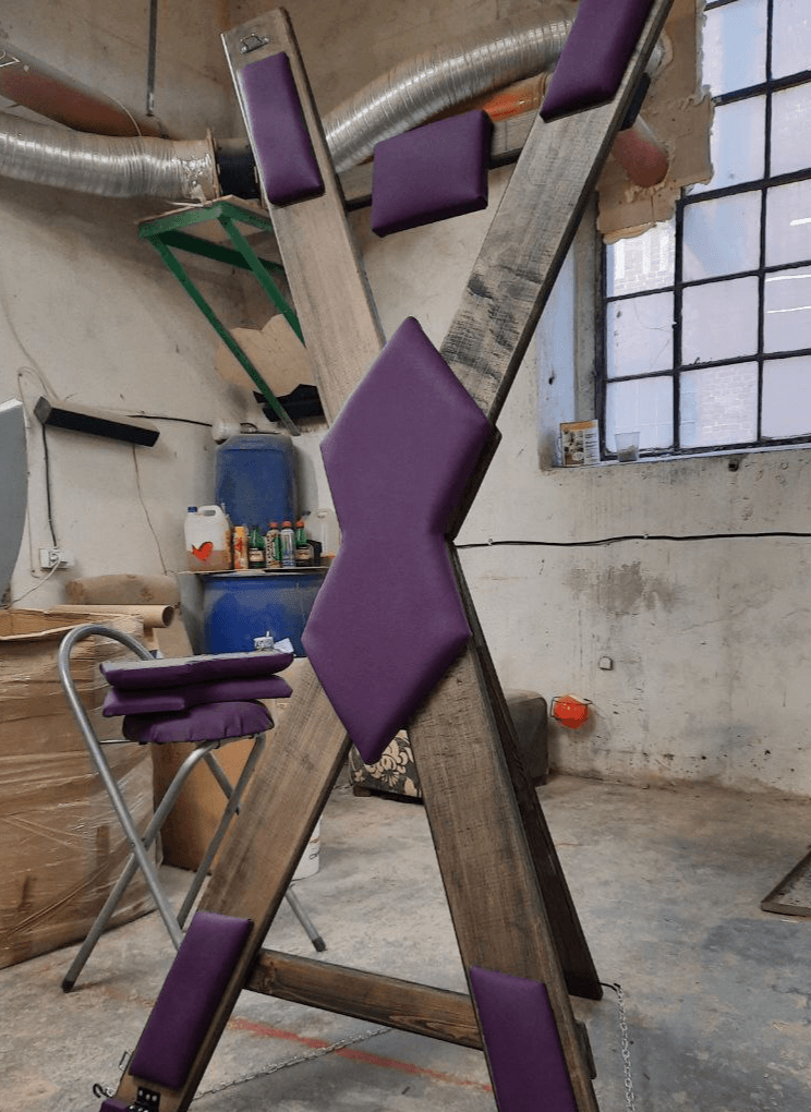 Custom BDSM Furniture - St. Andrews Cross for your Dungeon or Playroom without footrest - BDSMWoody