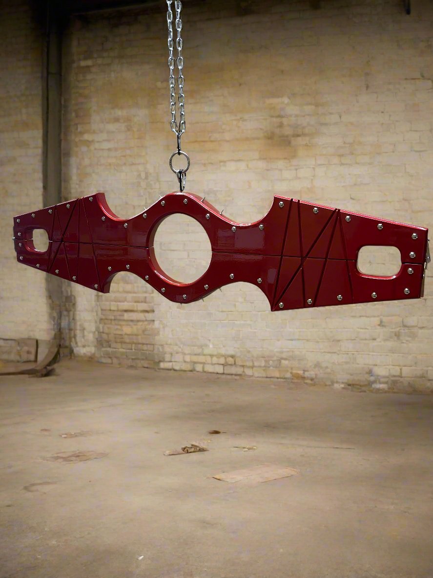 Red Wooden Shackles and Collar - Spiked Design for Thematic Wear - BDSMWoody