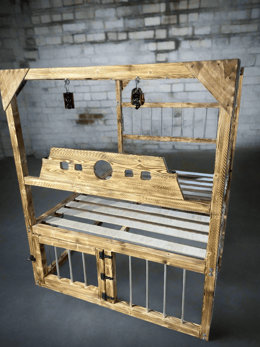 Bedroom Playground Queen Size BDSM Bed with Removable Cross for Love Pleasures - Strong Crossbars for Support - BDSMWoody