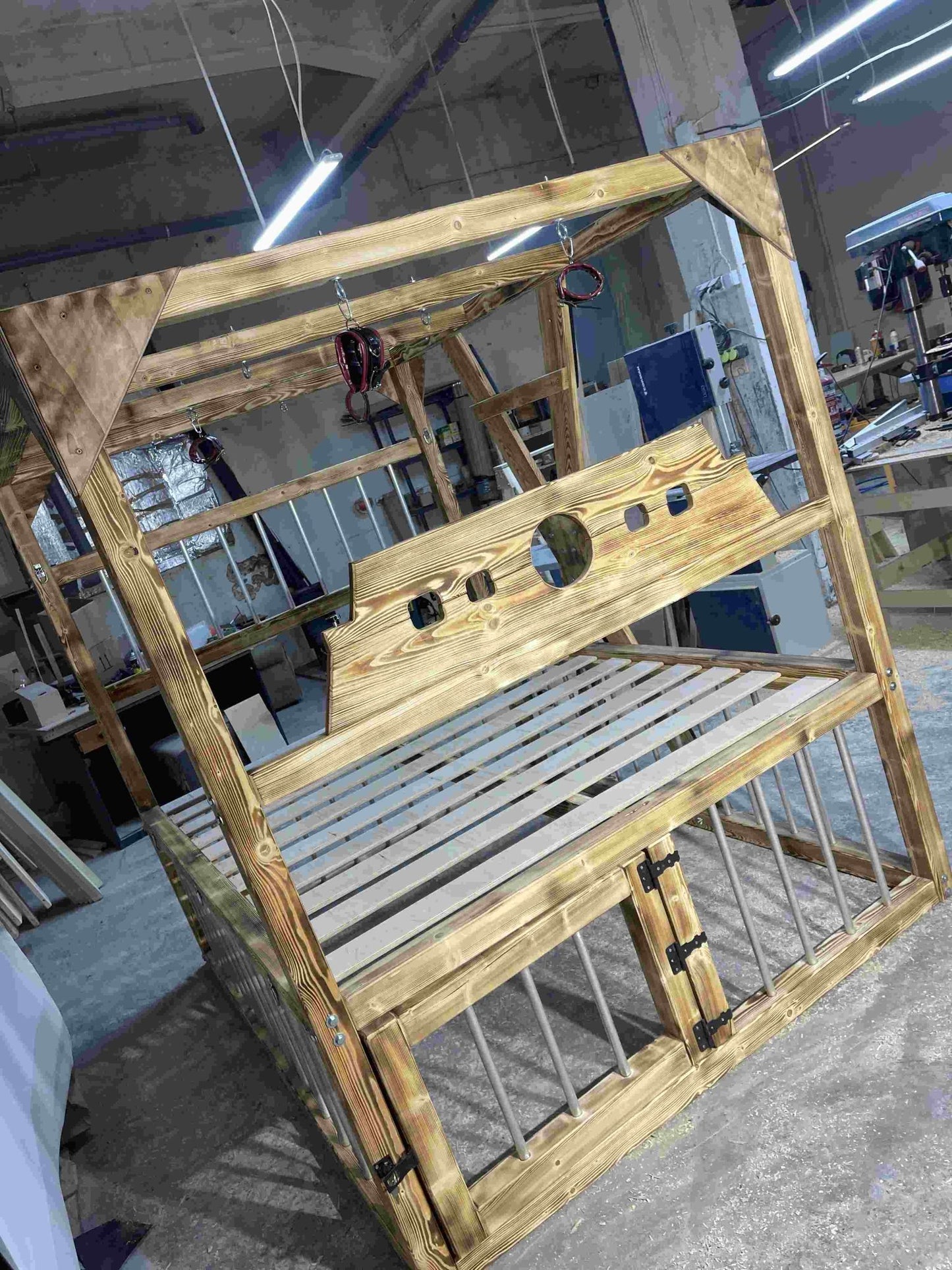 Bedroom Playground Queen Size BDSM Bed with Removable Cross for Love Pleasures - Strong Crossbars for Support - BDSMWoody