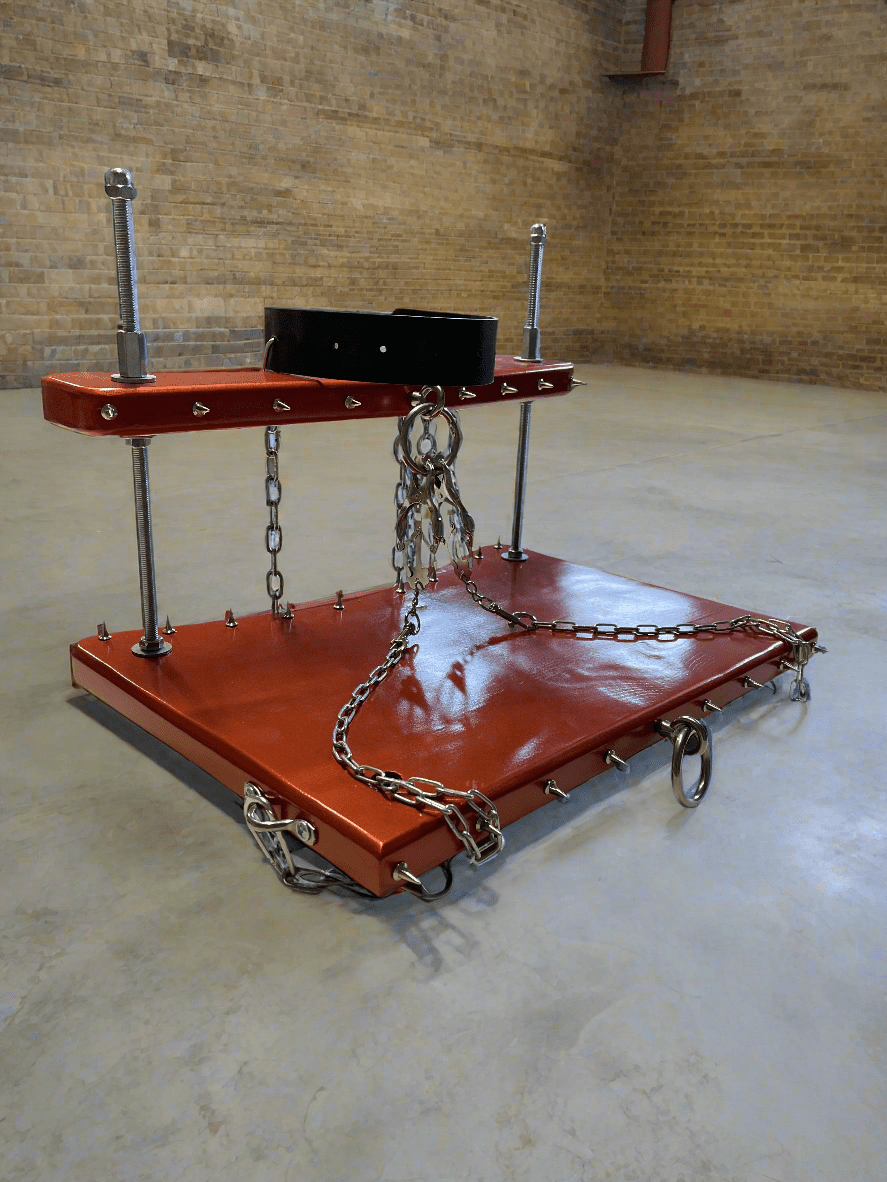 Unique BDSM Serving Table - Personalized Wooden Shackles & Chest Clamps Available - BDSMWoody