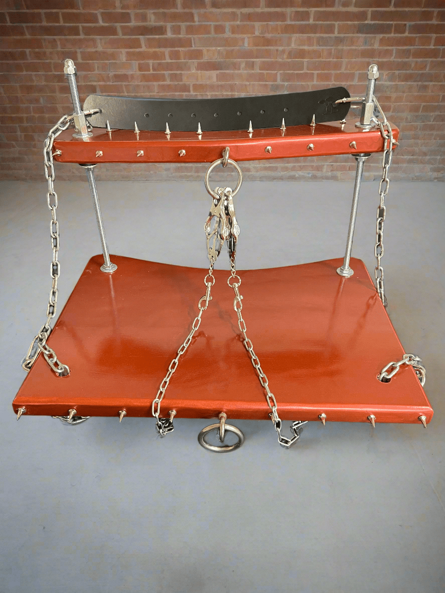 Unique BDSM Serving Table - Personalized Wooden Shackles & Chest Clamps Available - BDSMWoody