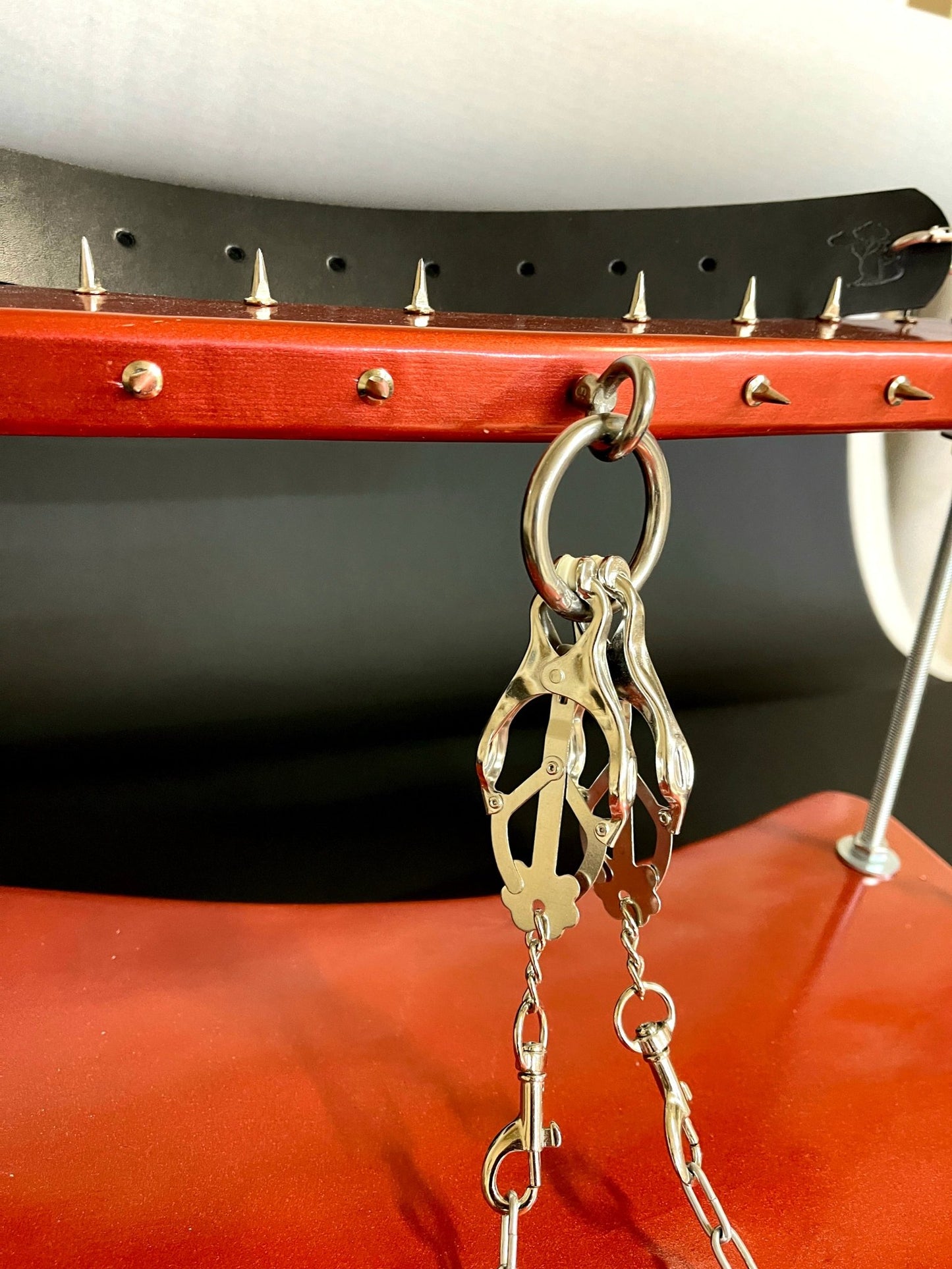 Unique BDSM Serving Table - Personalized Wooden Shackles & Chest Clamps Available - BDSMWoody