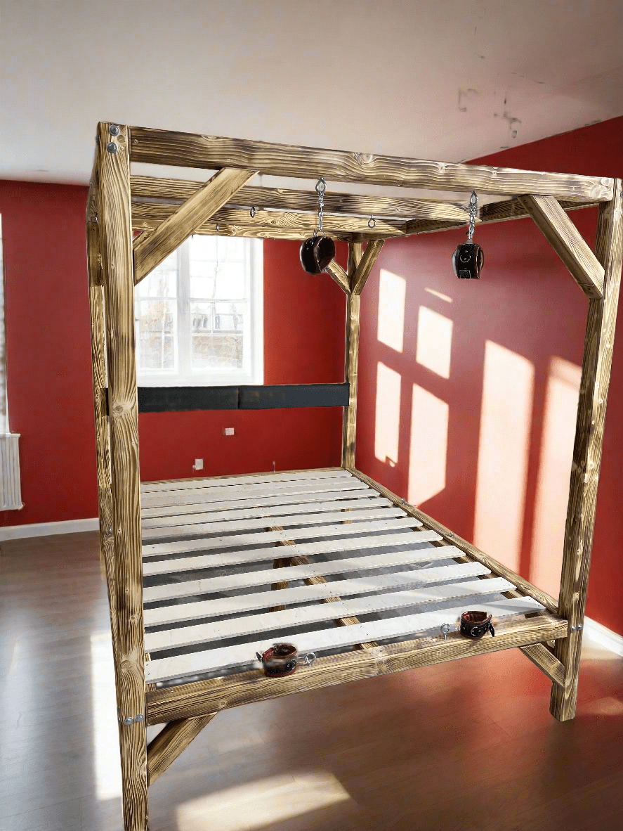 BDSM Wooden Bondage Bed - Unique Adult Play Furniture - BDSMWoody