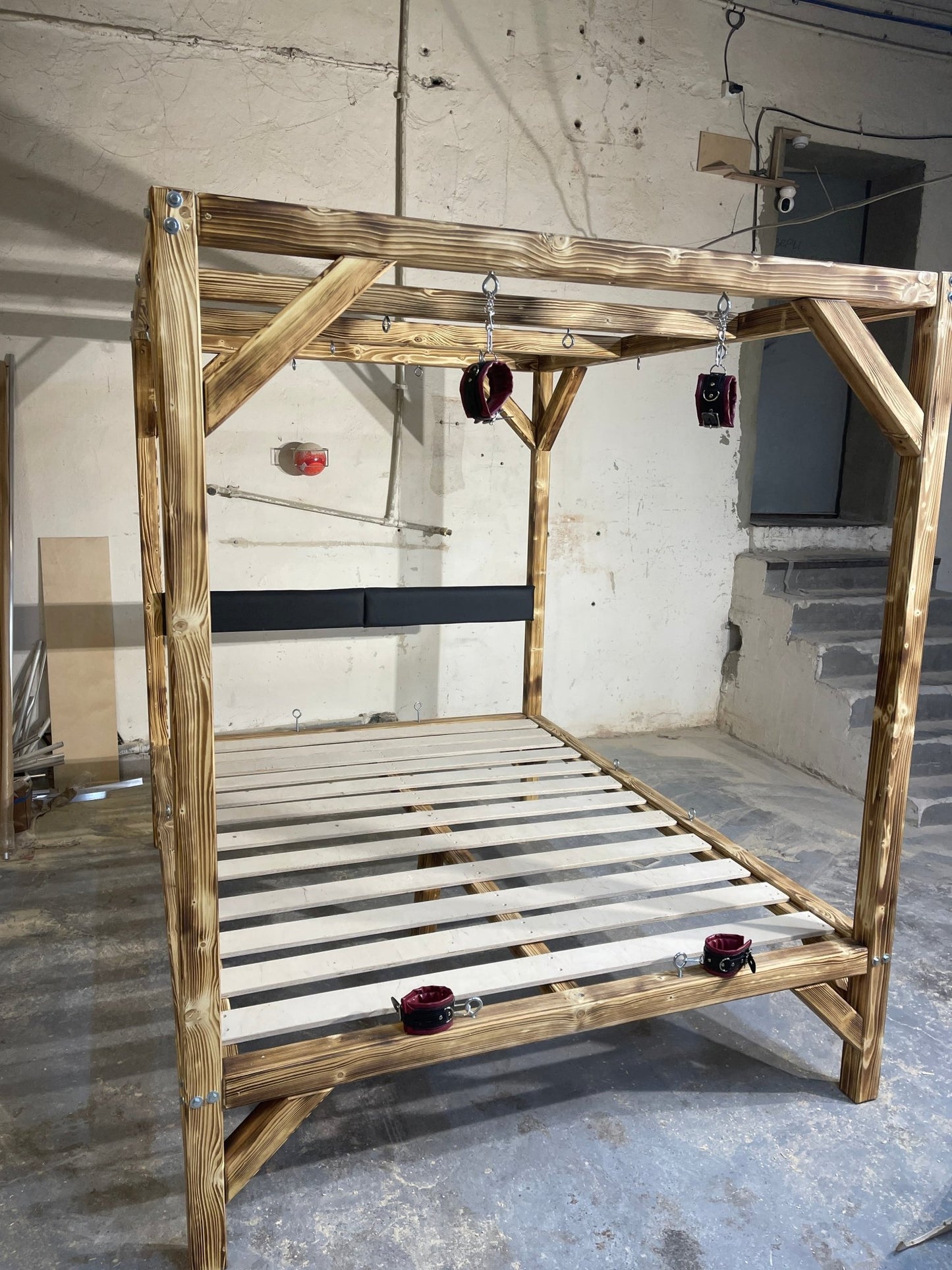 BDSM Wooden Bondage Bed - Unique Adult Play Furniture - BDSMWoody