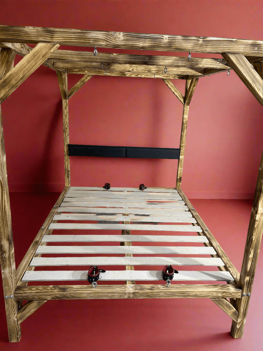 BDSM Wooden Bondage Bed - Unique Adult Play Furniture - BDSMWoody