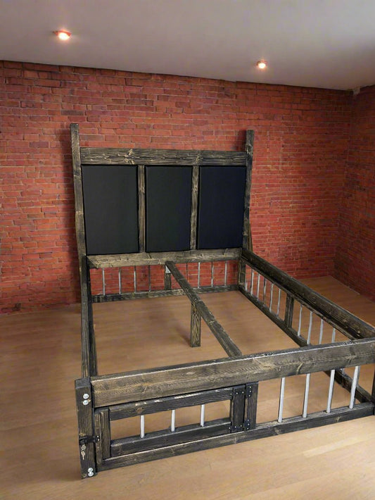Wooden King Size Bed with Unique Restraining Options - Adult Play Furniture - BDSMWoody