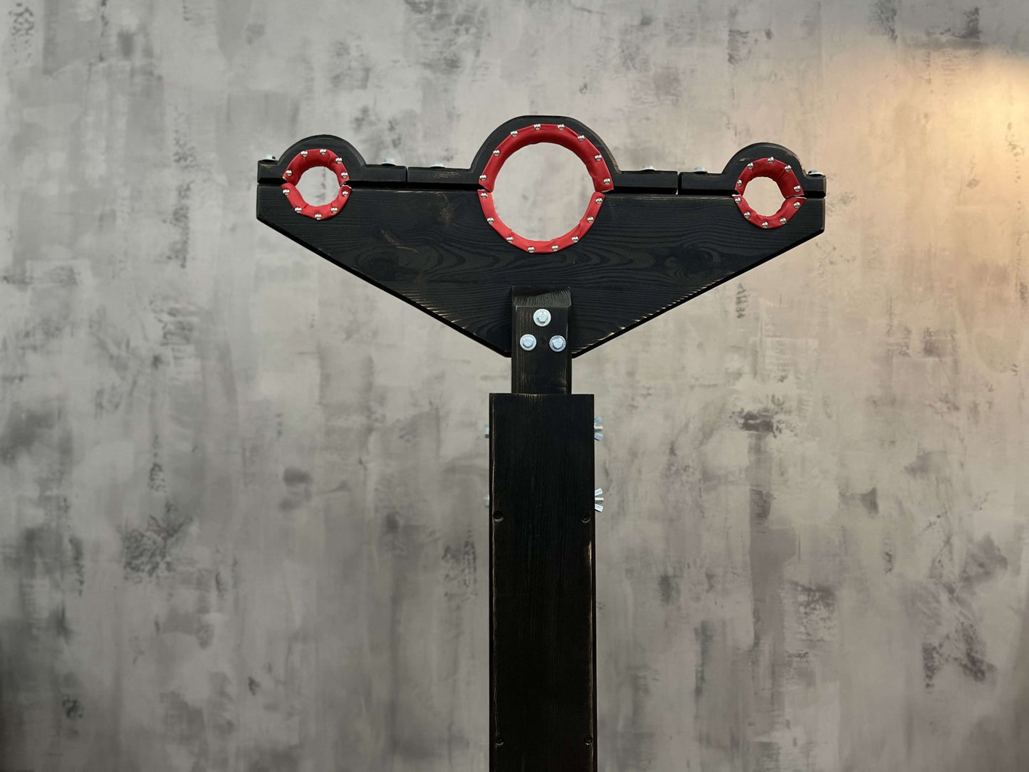 Shackled Delight: Wooden Post for BDSM Fixation and Play - BDSMWoody