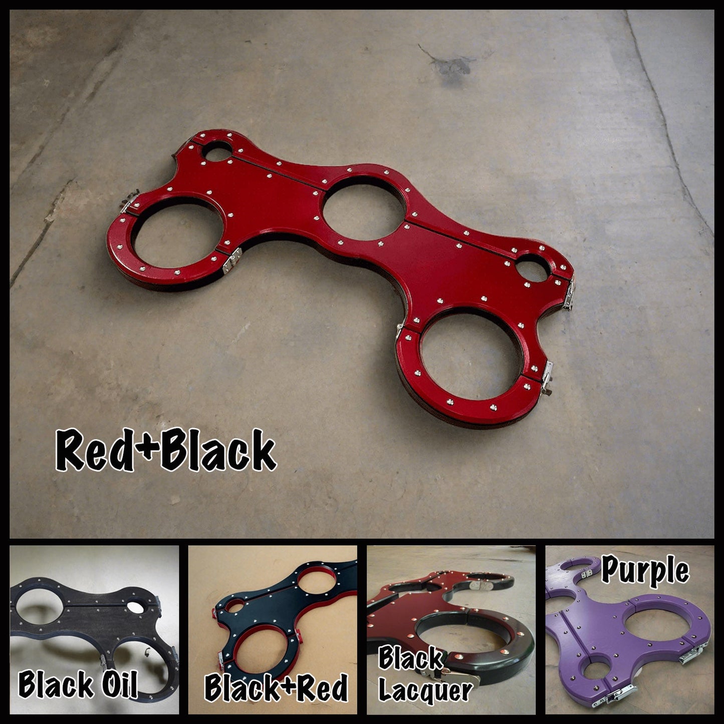 Black + Red BDSM shackles, bondage, Sex furniture, handcuffs - BDSMWoody