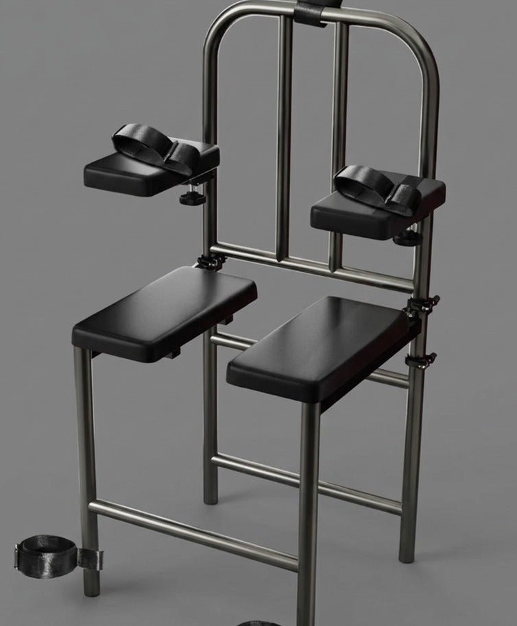 Steel BDSM Restraint Chair – Adjustable Bondage Chair with Multiple Attachment Points - BDSMWoody