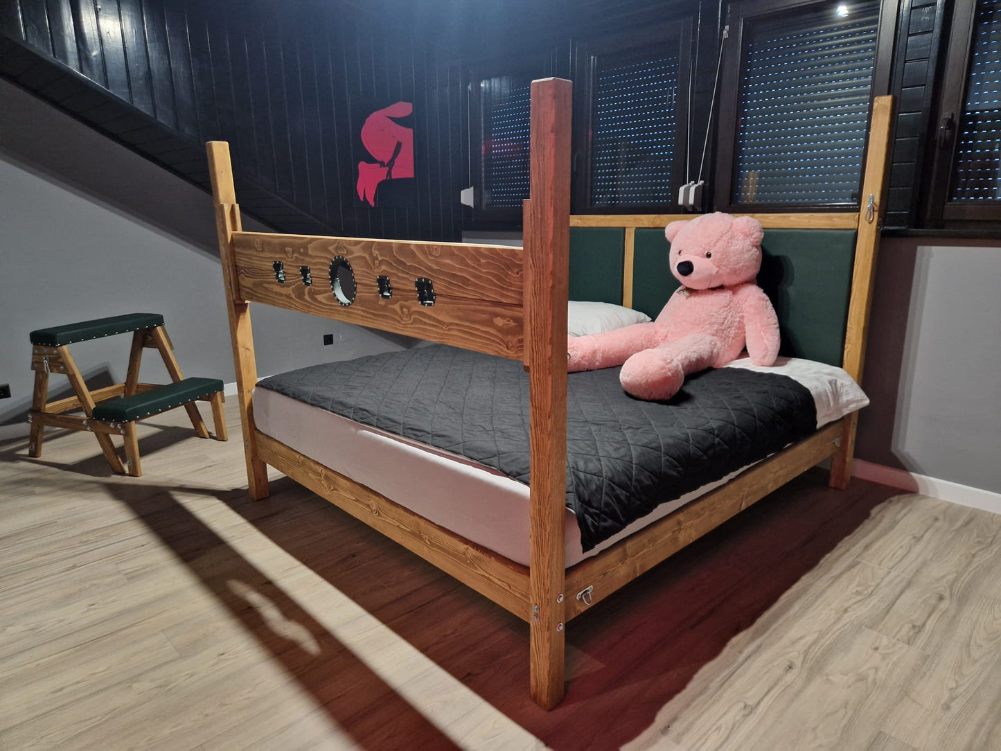 BDSM Canopy Bed with Hidden Restraint System - BDSMWoody
