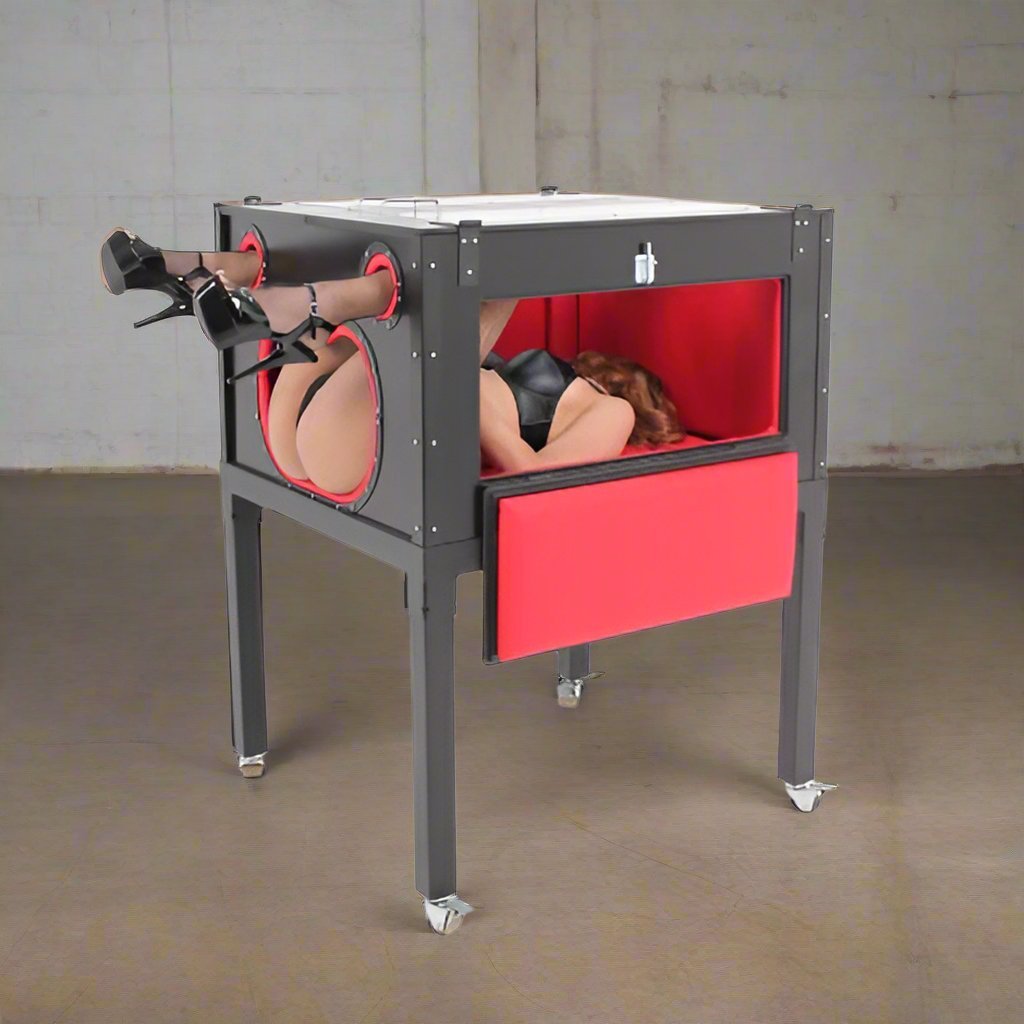 Discreet BDSM Box for Sensual Play - Conceal Yourself with Exposed Booty - BDSMWoody