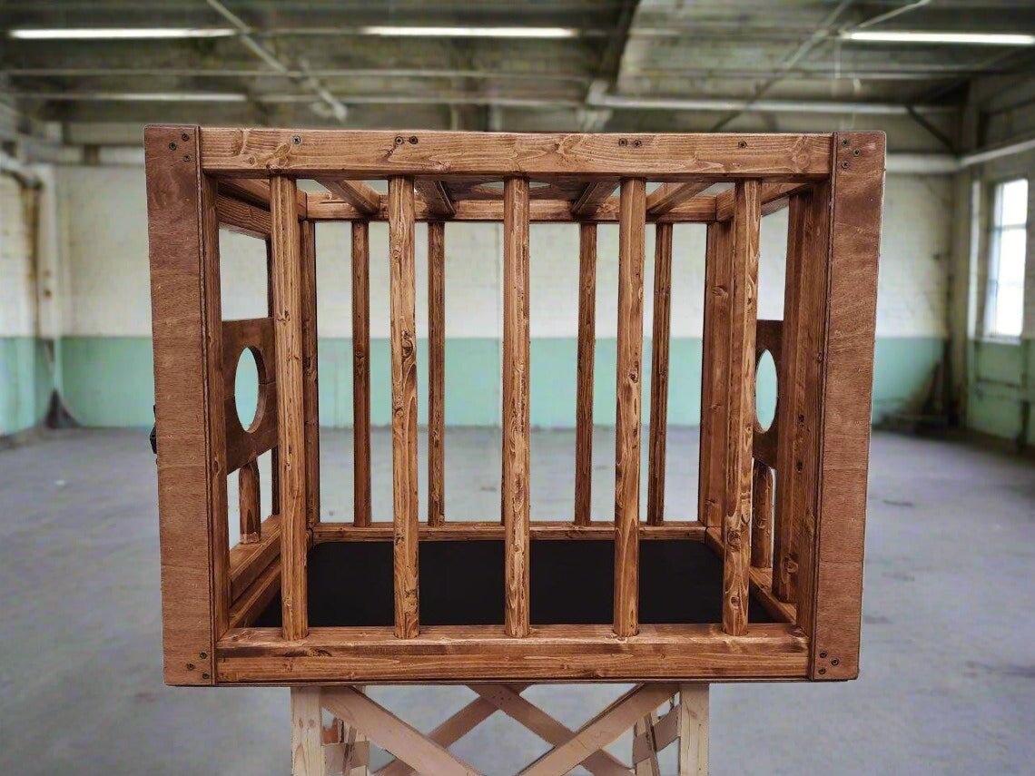 Handcrafted BDSM Restraint Cage for Kinky Play, large selection of sizes and colors, dungeon furniture - BDSMWoody