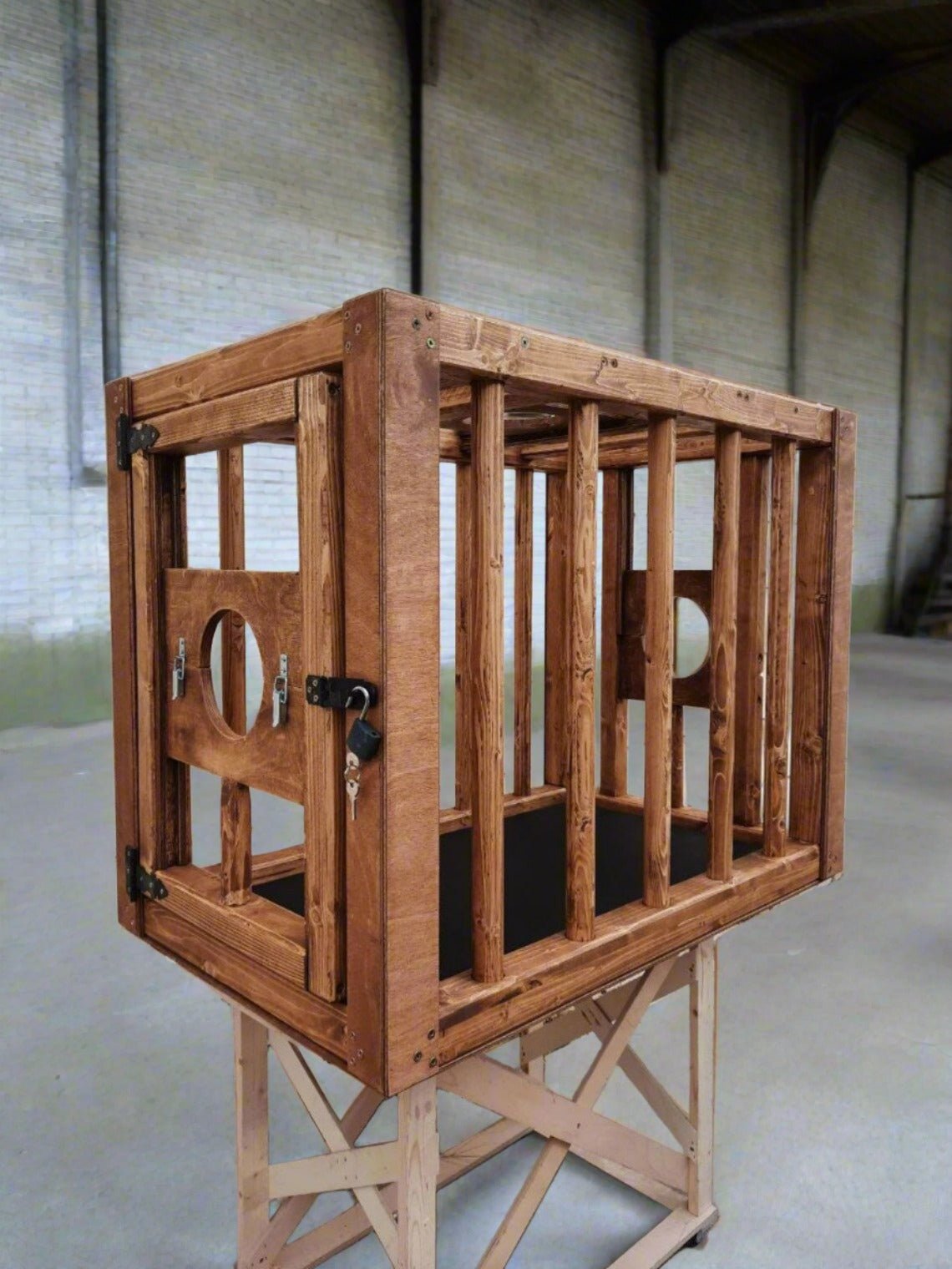 Handcrafted BDSM Restraint Cage for Kinky Play, large selection of sizes and colors, dungeon furniture - BDSMWoody