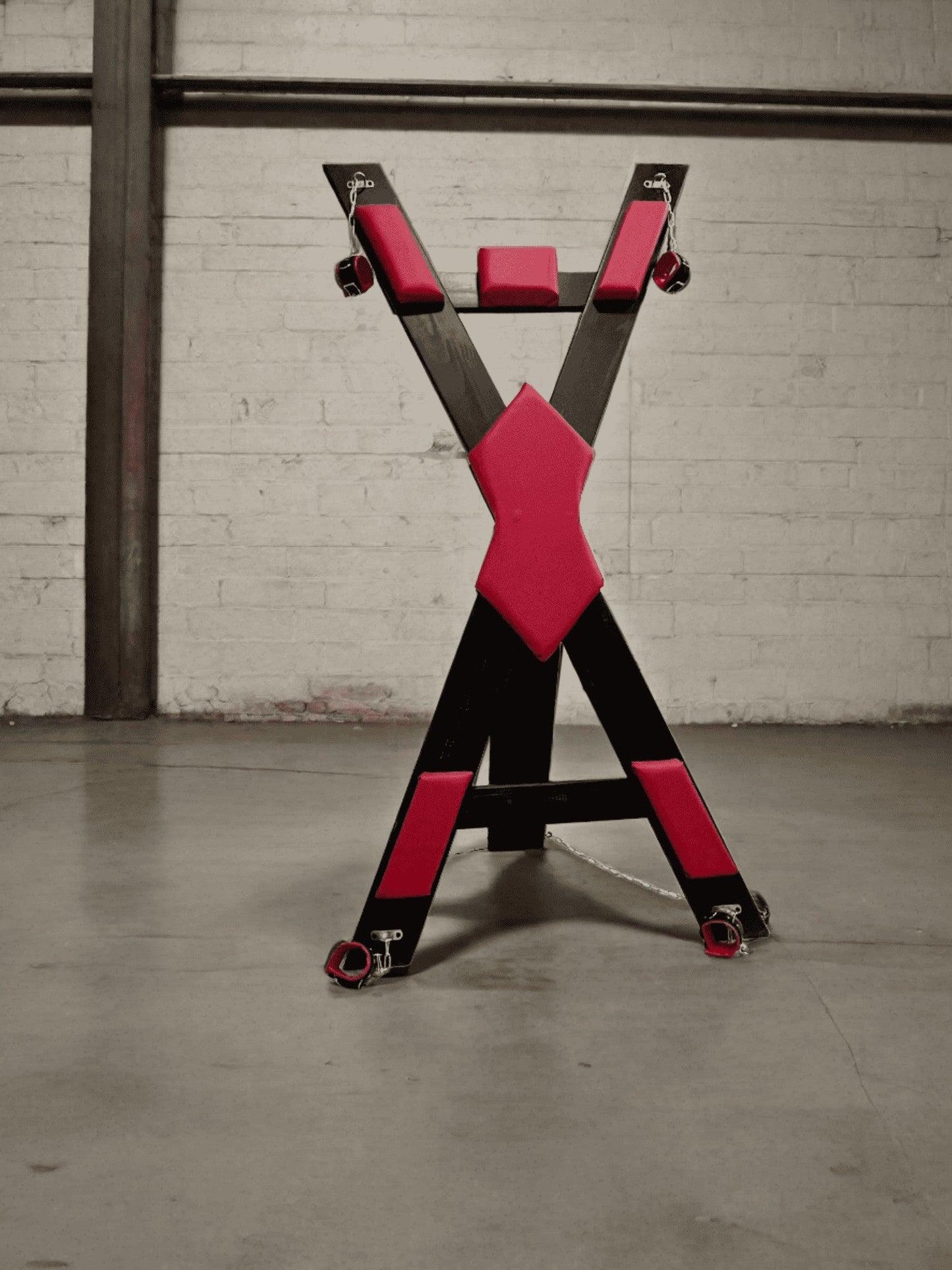 Custom BDSM Furniture - St. Andrews Cross for your Dungeon or Playroom without footrest - BDSMWoody