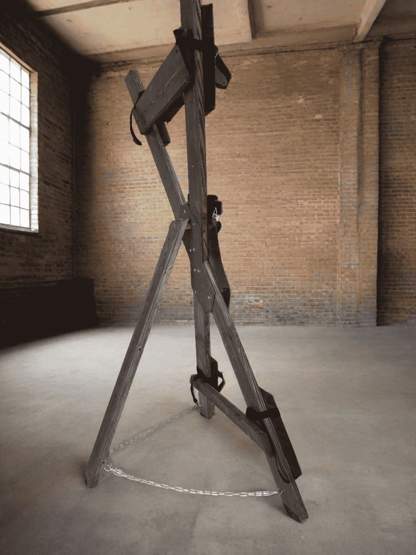 St. Andrews White Cross without footrest. BDSM dungeon or secret room furniture - BDSMWoody