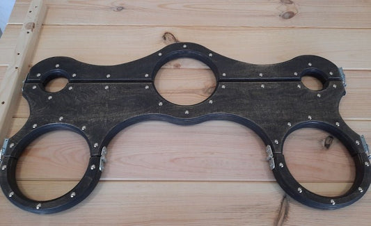 Natural wood BDSM shackles, dungeon, bondage, Sex furniture, handcuffs - BDSMWoody