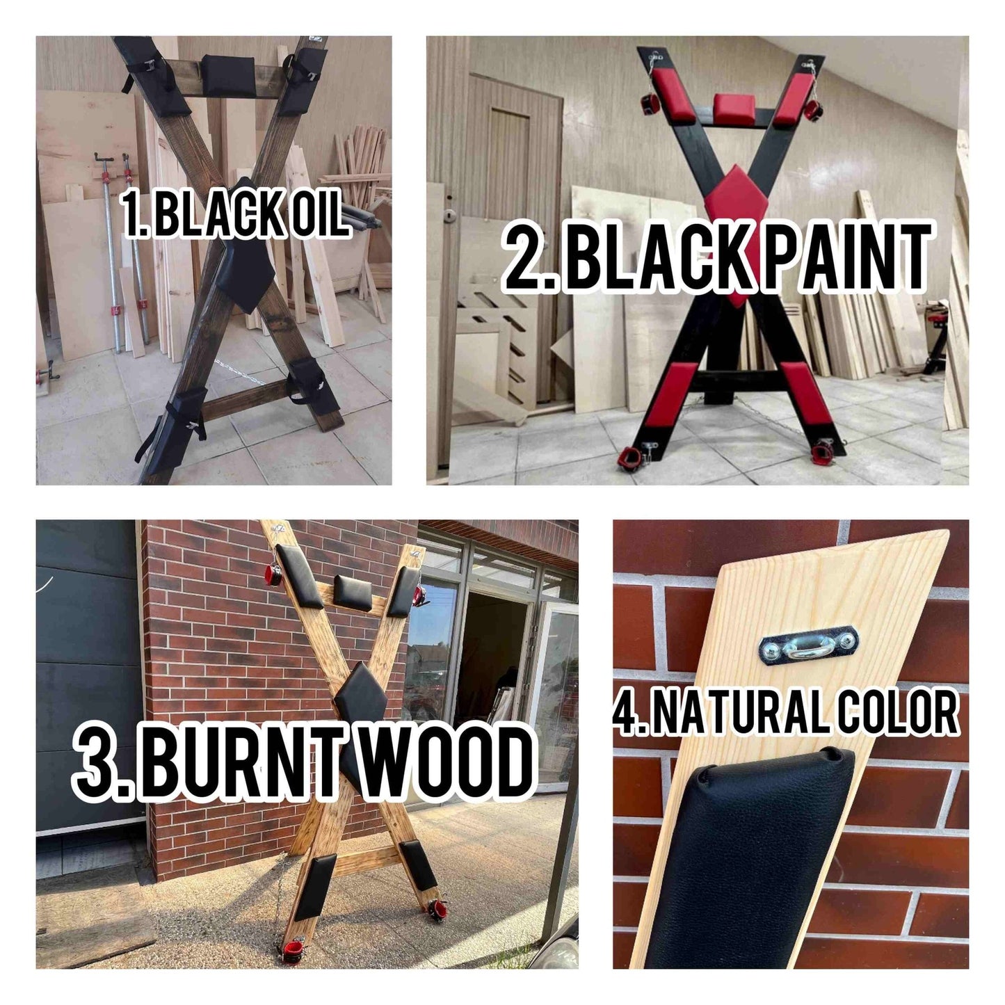 Shackled Delight: Wooden Post for BDSM Fixation and Play - BDSMWoody