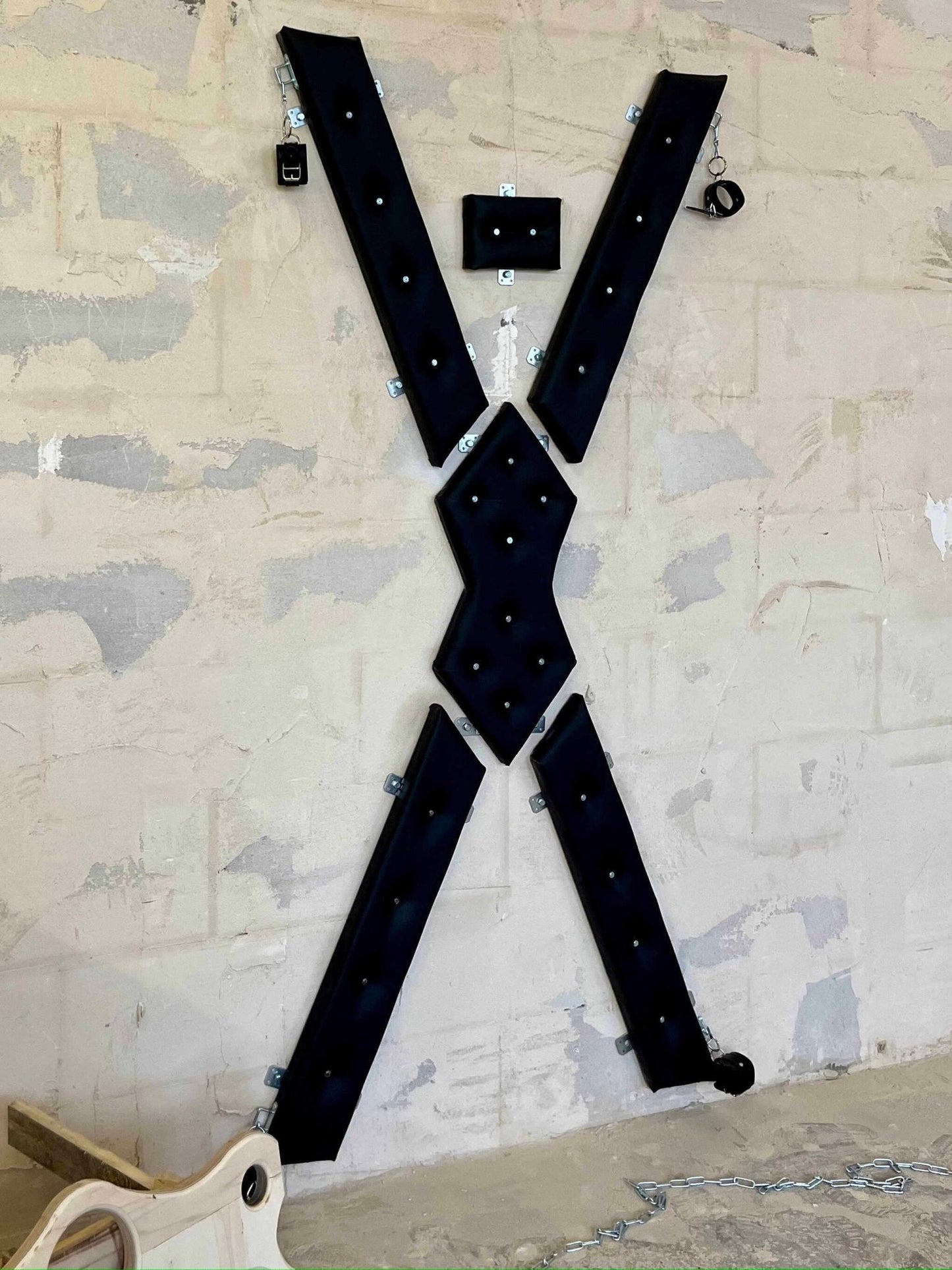 Luxurious Handcrafted Soft Leather Cross for BDSM Play - Dungeon Furniture - BDSMWoody