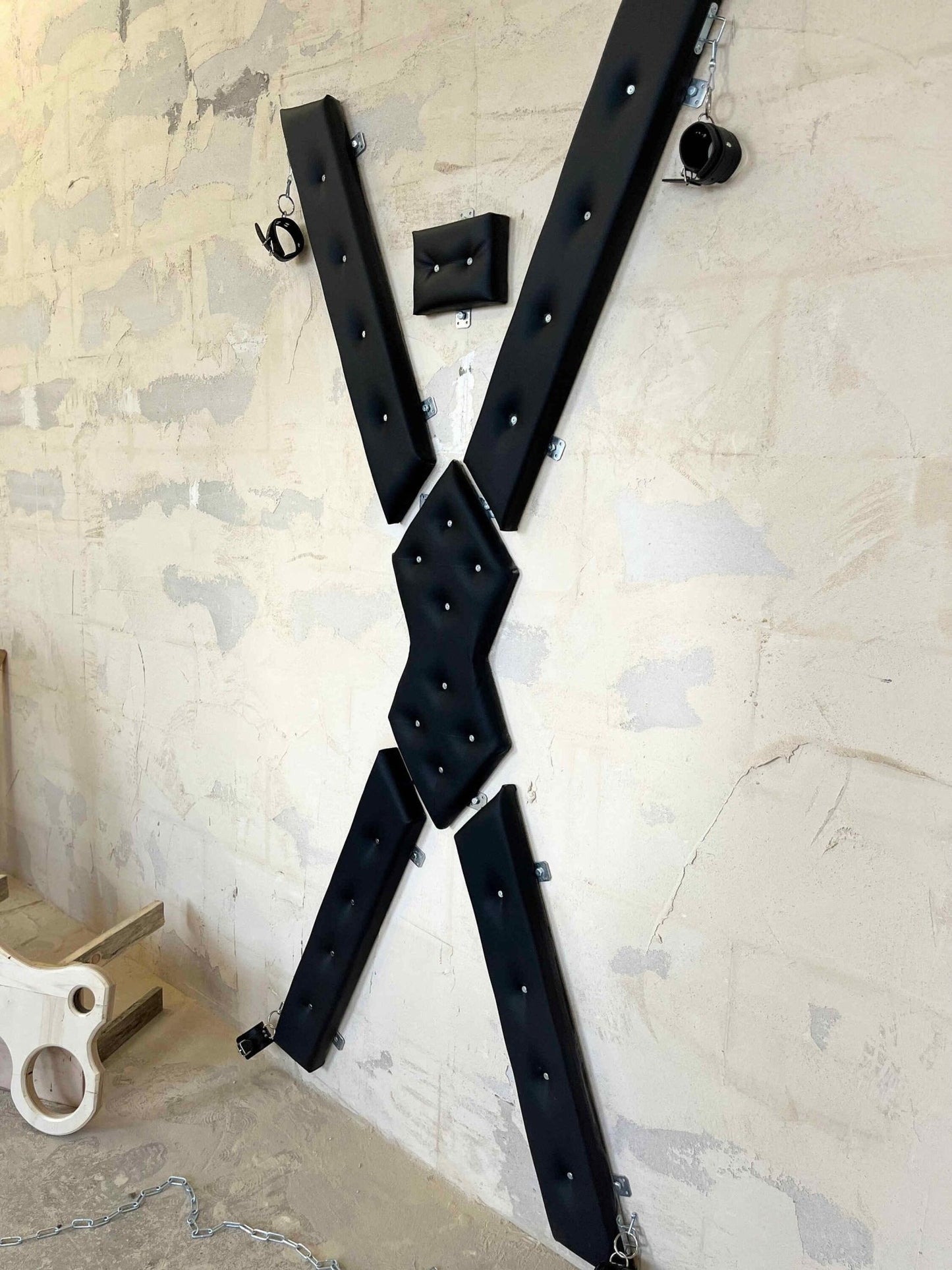 Luxurious Handcrafted Soft Leather Cross for BDSM Play - Dungeon Furniture - BDSMWoody