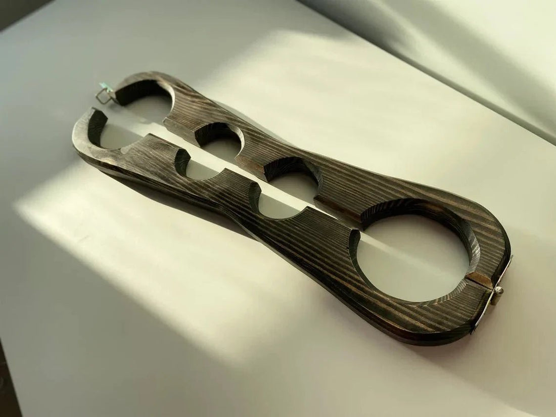 Review: Handcrafted Wooden BDSM Shackles for Hand-to-Ankle Restraint - BDSMWoody