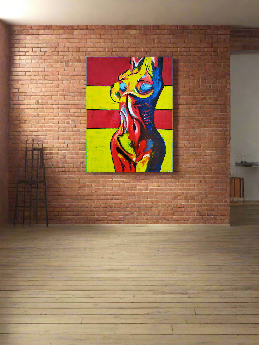 Peinture à l'huile du vestiaire