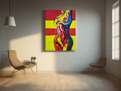 Peinture à l'huile du vestiaire