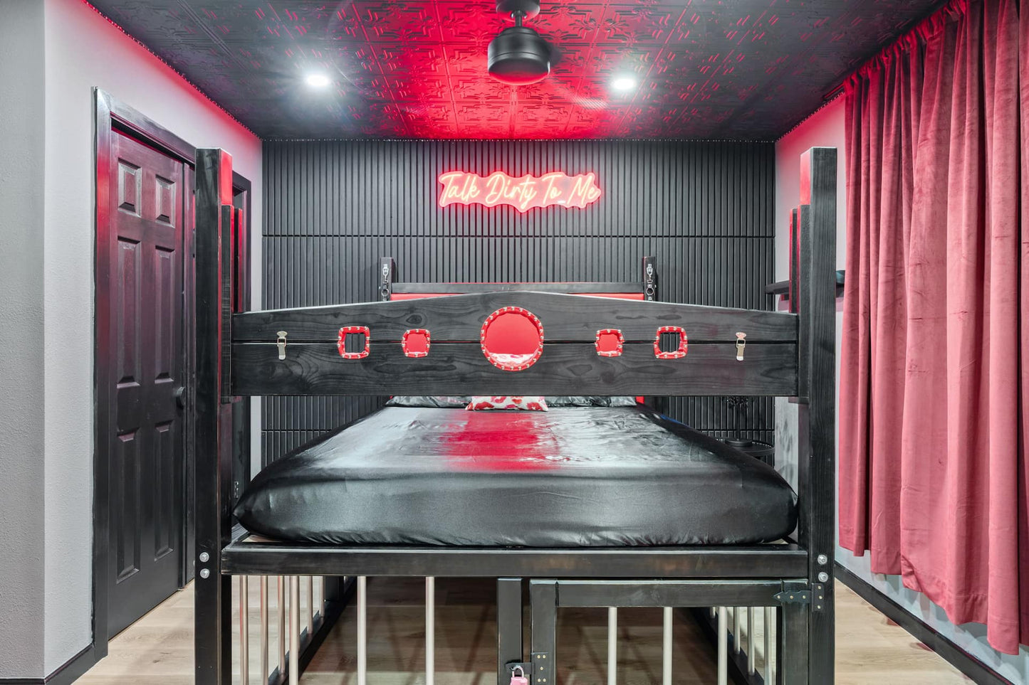 BDSM Wooden Bed with Cage – Solid Wood, Custom Sizes - BDSMWoody
