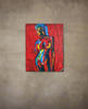 Woman in Red Erotic Painting by Nicola Dudich