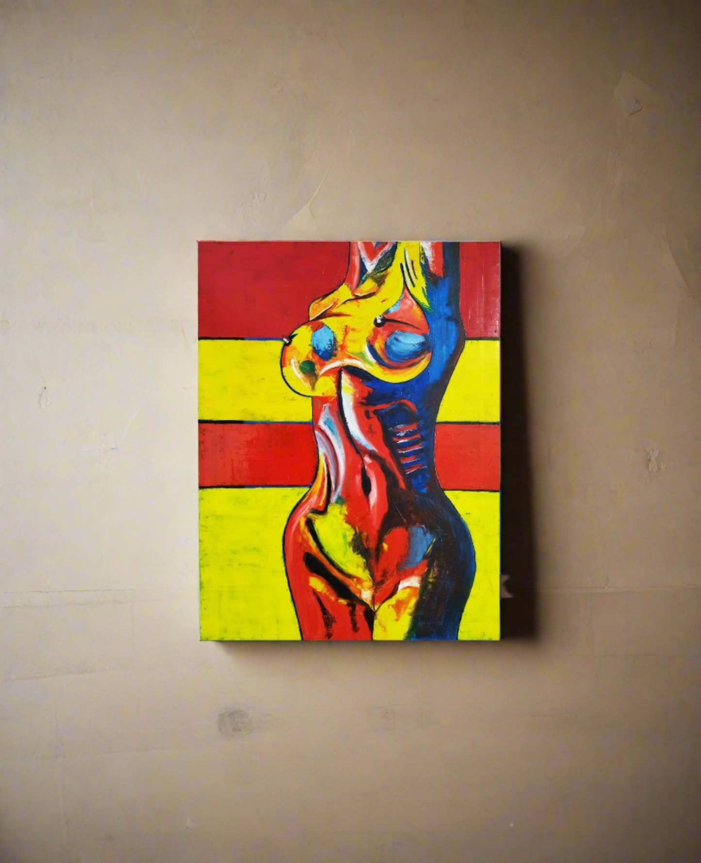 Peinture à l'huile du vestiaire