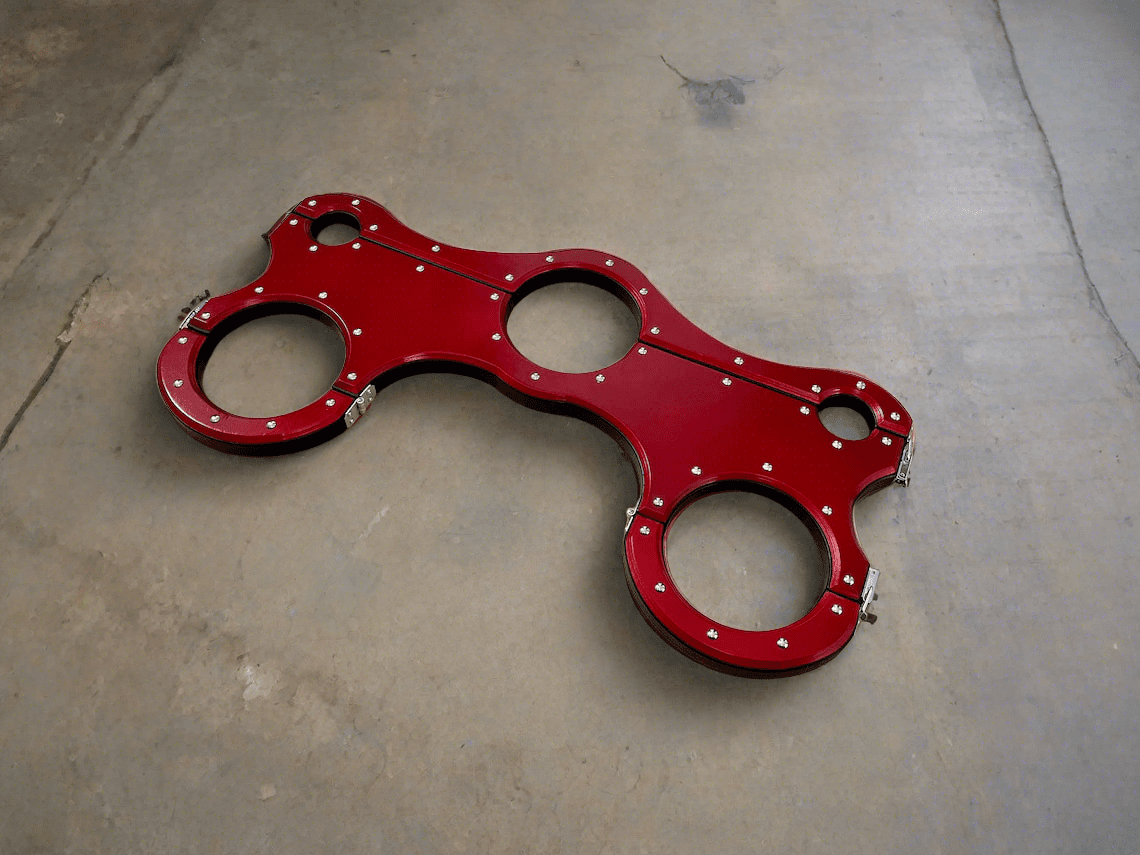 Red+Black BDSM shackles dungeon, bondage, Sex furniture, handcuffs