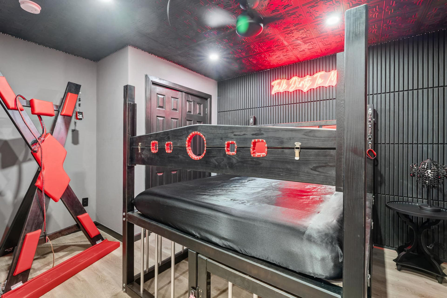 BDSM Wooden Bed with Cage – Solid Wood, Custom Sizes - BDSMWoody
